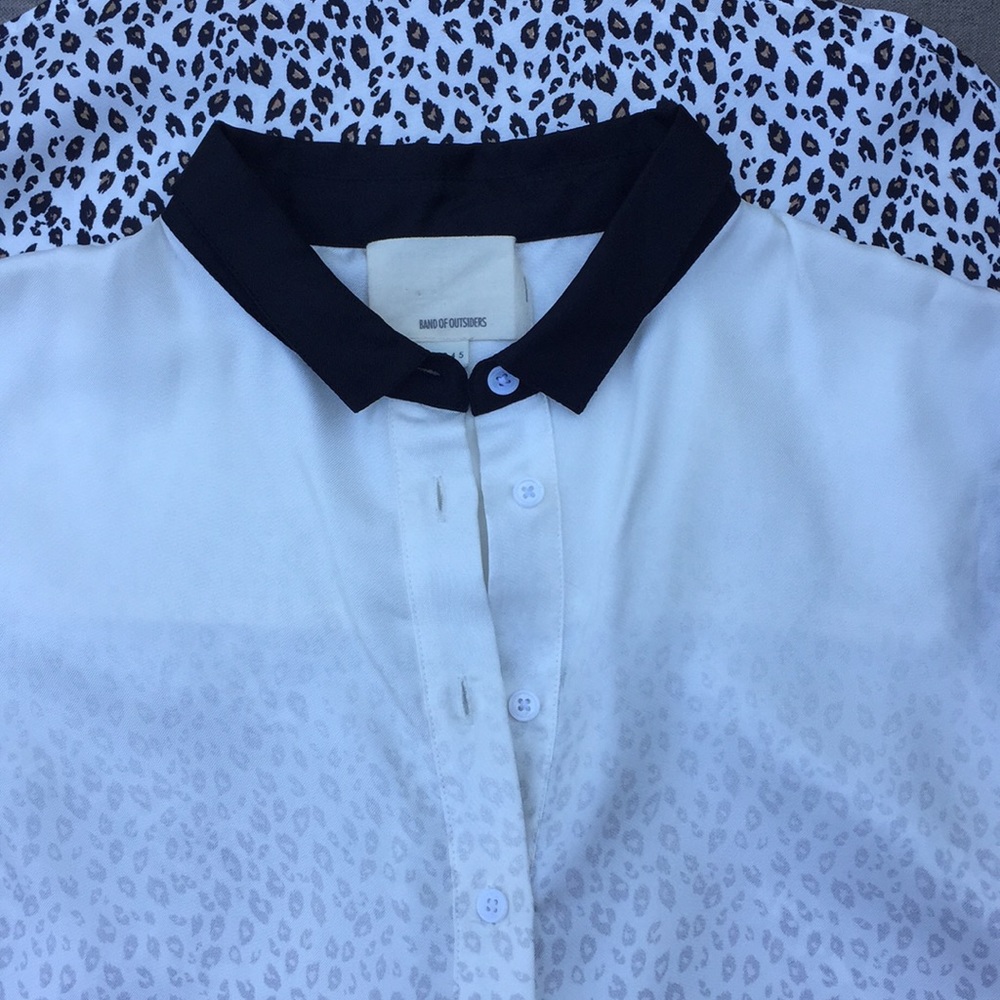 BAND OF OUTSIDERS 100% Silk Leopard Ombre Top - Picture 5 of 16